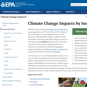 Climate Change Impacts by Sector - US EPA