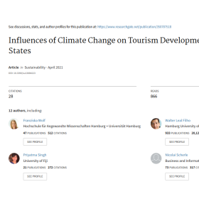 Influences of Climate Change on Tourism Development in Small Pacific Island States