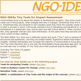 NGO-IDEAS Tiny Tools for Impact Assessment