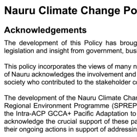 Nauru Climate Change Policy