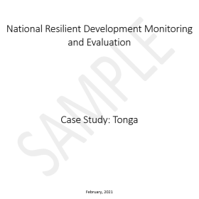 National Resilient Development Monitoring and Evaluation. Case Study: Tonga