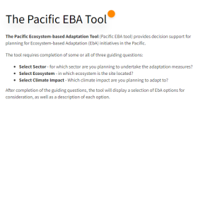 Pacific Ecosystem-based Adaptation Tool