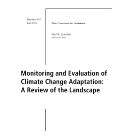 Monitoring and Evaluation of Climate Change Adaptation: A Review of the Landscape