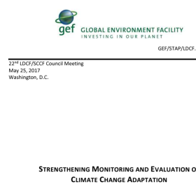 Strengthening Monitoring and Evaluation of Climate Change Adaptation